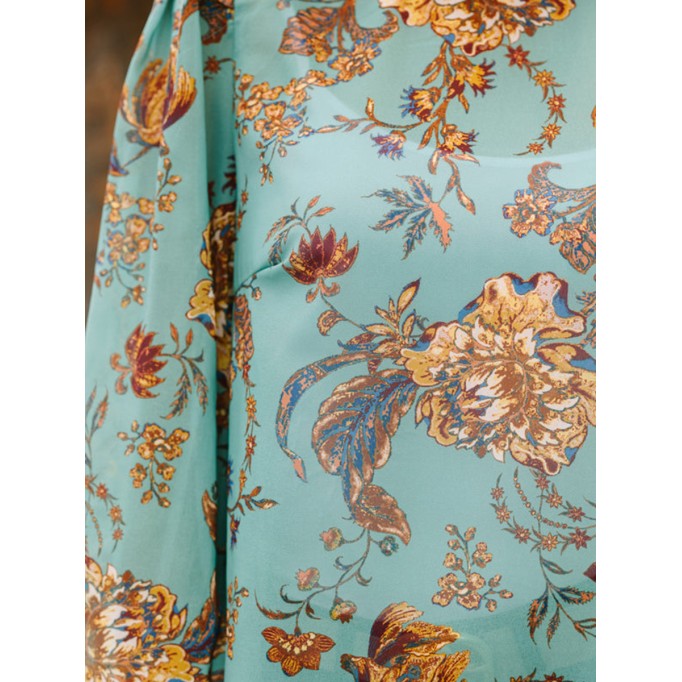 Green Floral Blouse