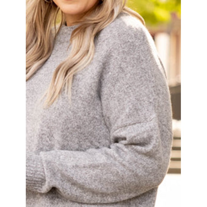 Grey button curved hem dress
