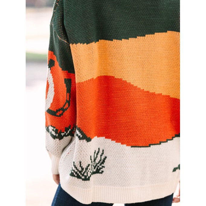 Heading Out Green Cactus Sweater