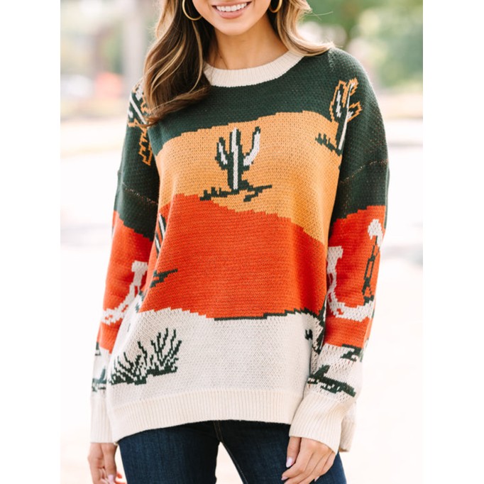 Heading Out Green Cactus Sweater