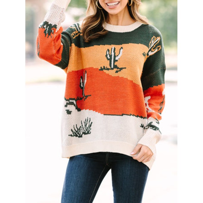 Heading Out Green Cactus Sweater