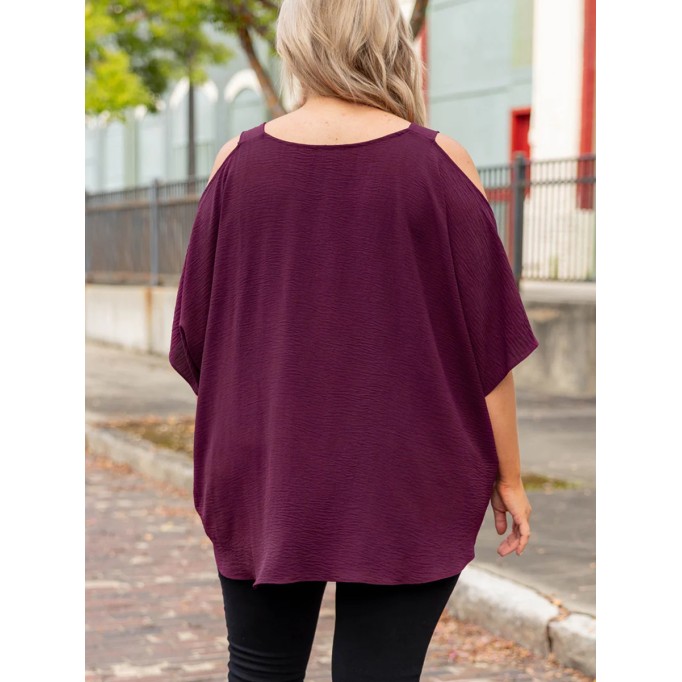 Hollow Off Shoulder Short Sleeve T-shirt
