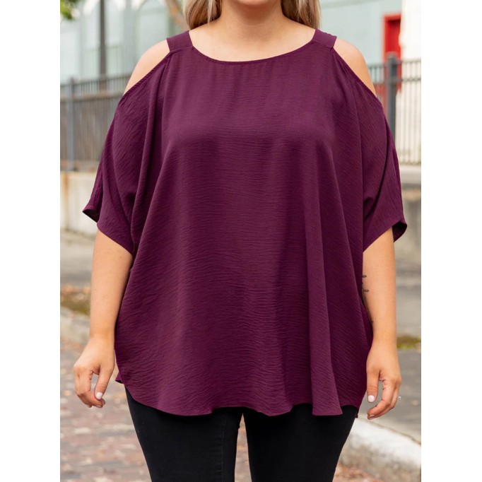 Hollow Off Shoulder Short Sleeve T-shirt