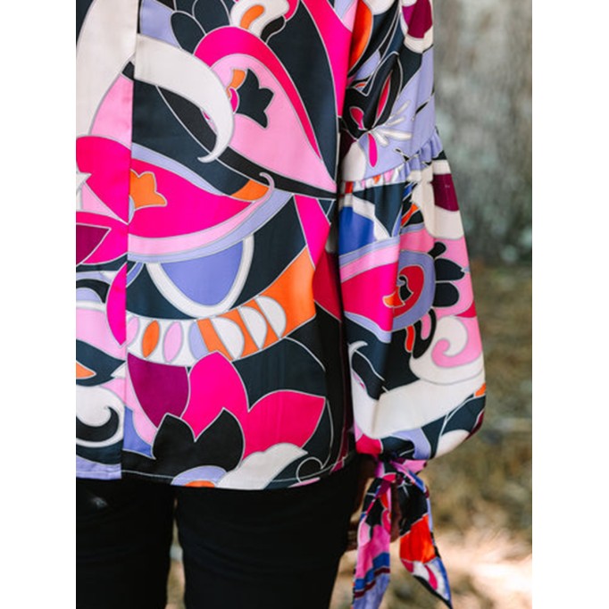 Hot Pink Abstract Blouse