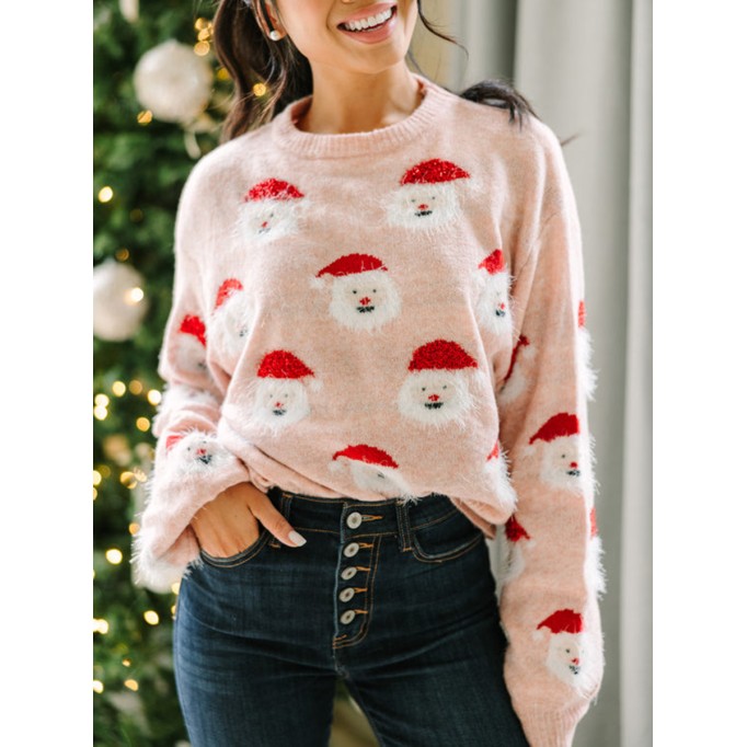 Blush Pink Santa Sweater