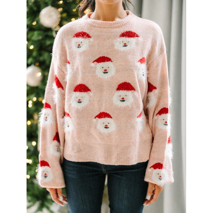 Blush Pink Santa Sweater