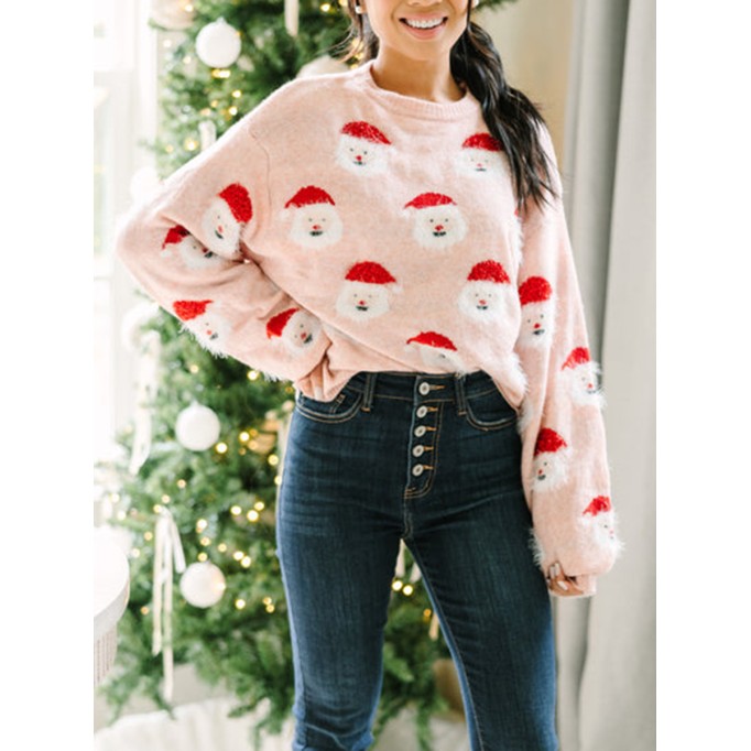 Blush Pink Santa Sweater