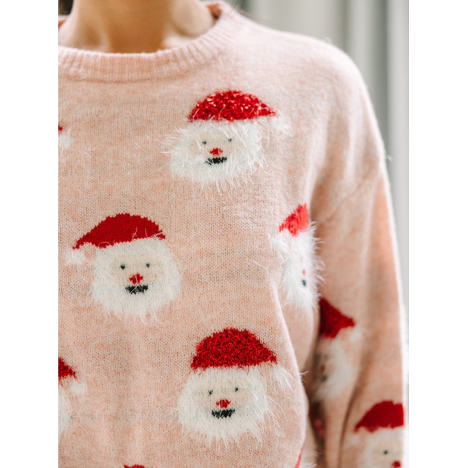 Blush Pink Santa Sweater