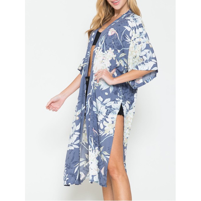Botanical Print Split Cover Up