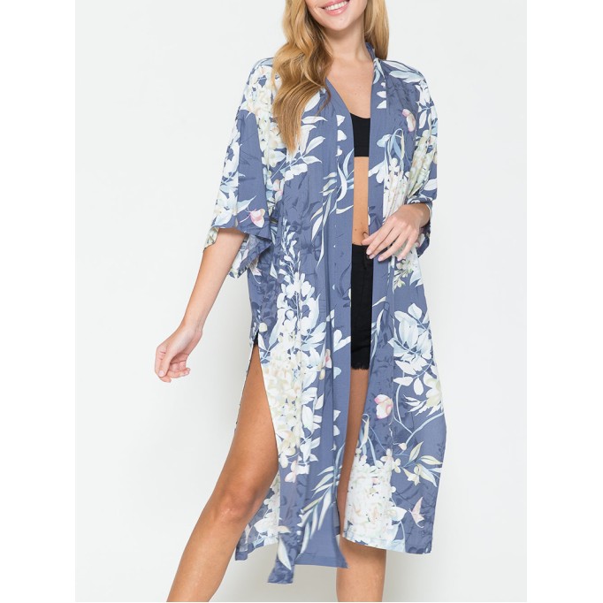 Botanical Print Split Cover Up