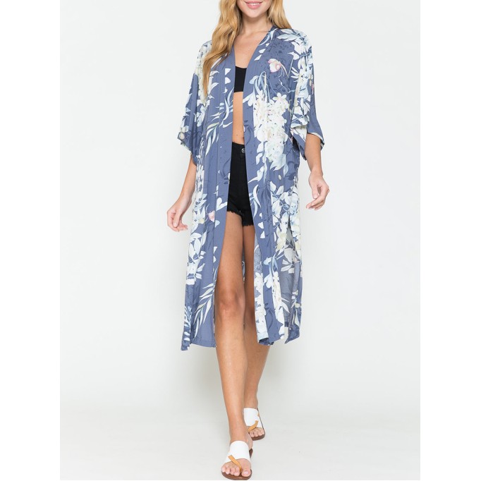 Botanical Print Split Cover Up