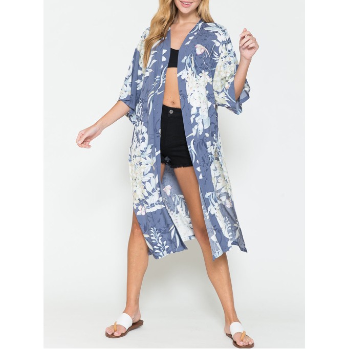 Botanical Print Split Cover Up