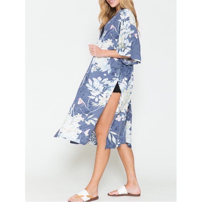 Botanical Print Split Cover Up