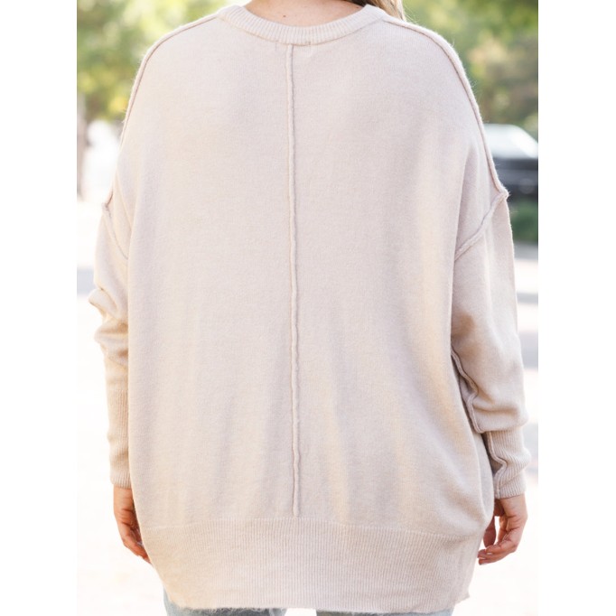 Knitted Pocket Loose Sweater