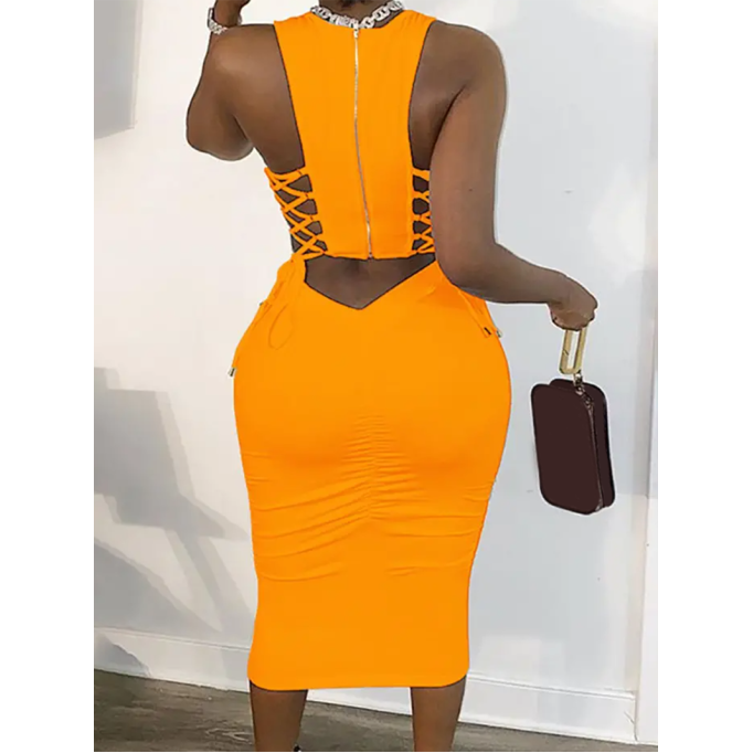 Ladies casual basic sleeveless dress