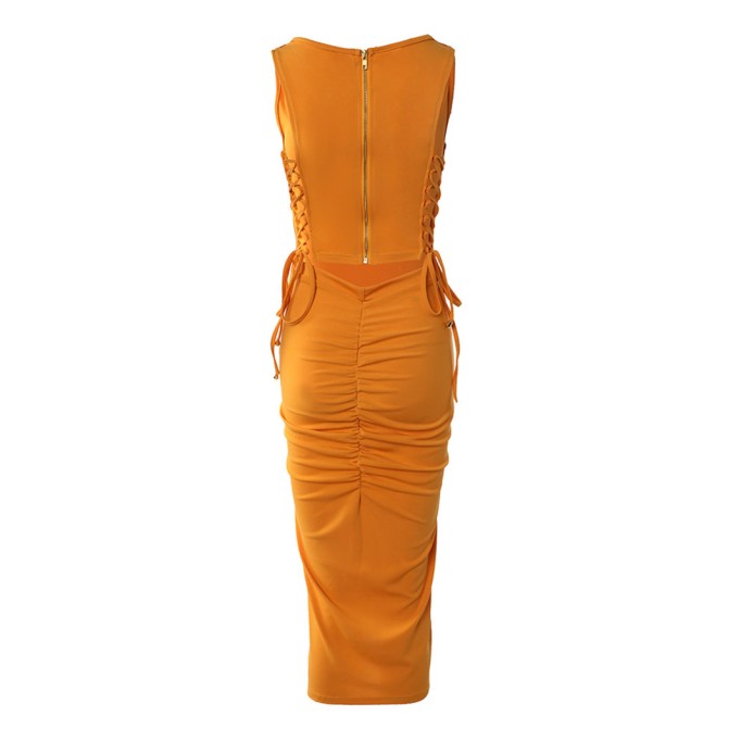 Ladies casual basic sleeveless dress