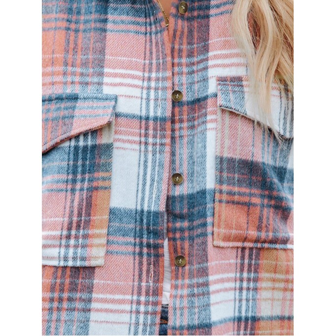 Ladies classic simple plaid coat