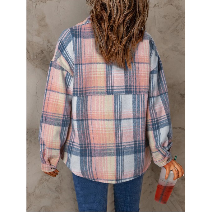 Ladies classic simple plaid coat
