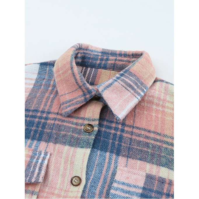 Ladies classic simple plaid coat