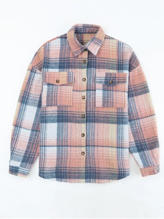 Ladies classic simple plaid coat