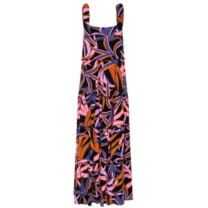 Ladies printed holiday dress with straps printed dress