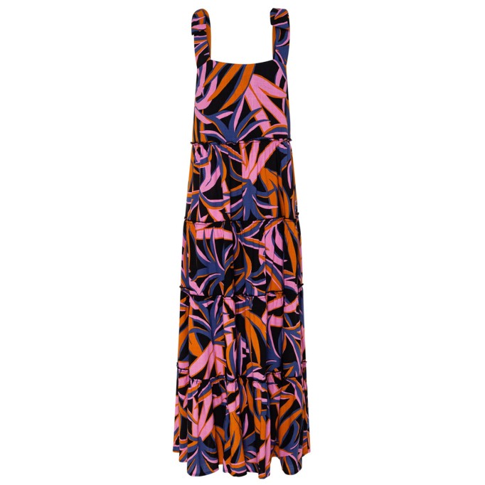 Ladies printed holiday dress with straps printed dress