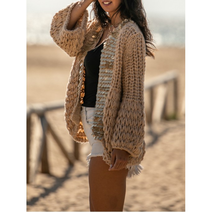 large sequins Knitted cardigan