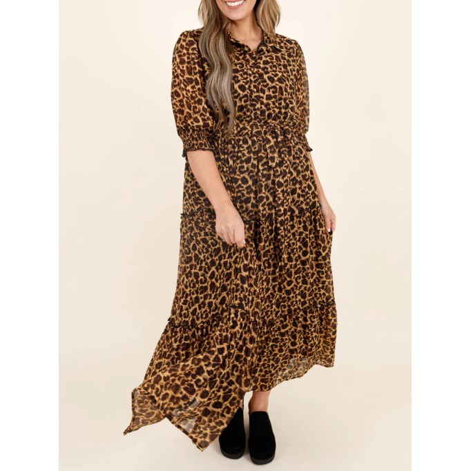 Leopard patterned long dress