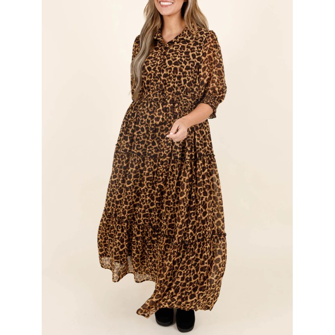 Leopard patterned long dress