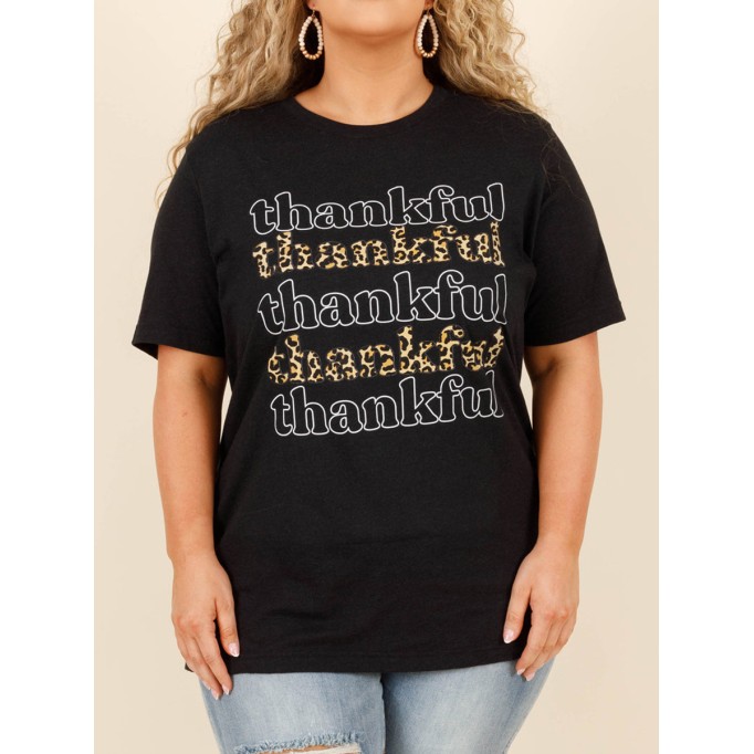 Leopard print and white letter T-shirt