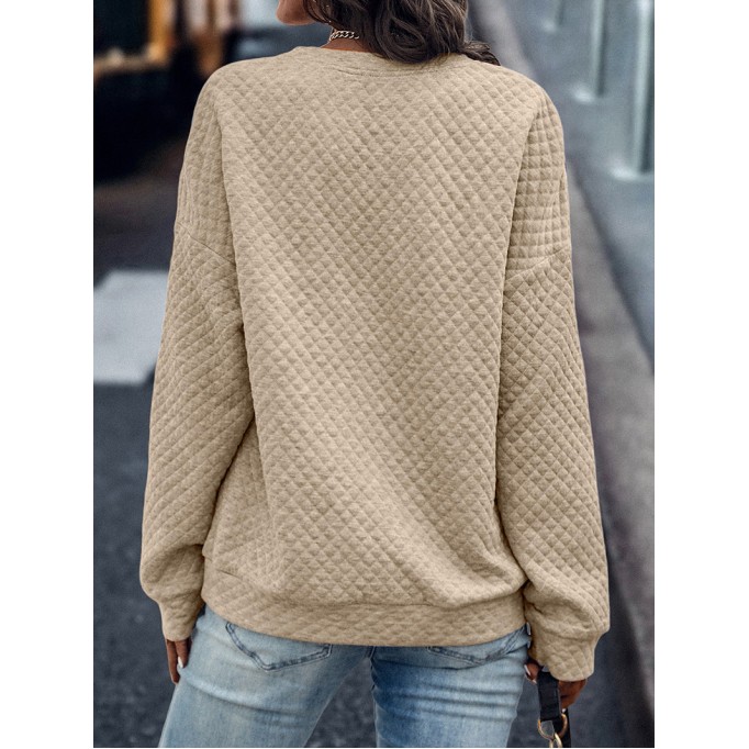 Leopard Splicing Drop Shoulder Zipped Sweatshirt