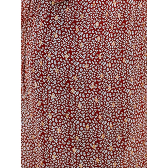 Leopard Tie Waist Flounce Sleeve Cover Up