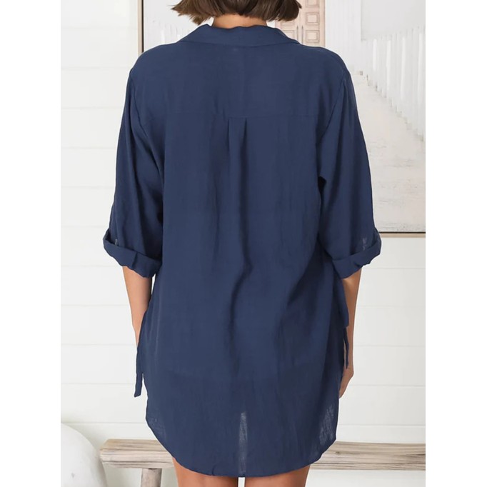 Long sleeve cotton linen shirt