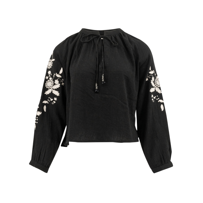 long sleeve embroidered shirt