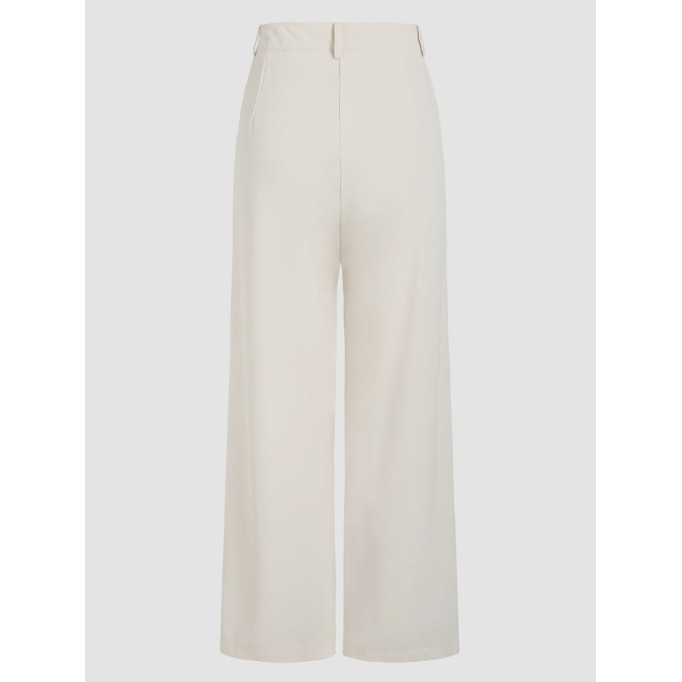 Milk Tea Pleated Wide Leg Trousers
