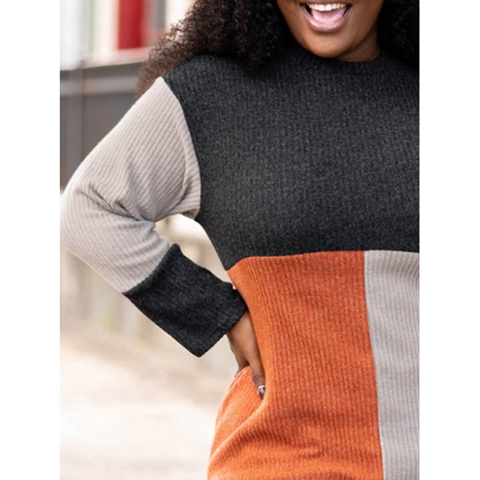 Multi color patchwork contrasting dress