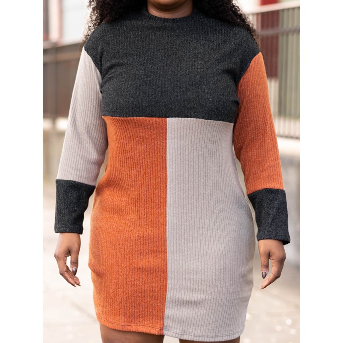 Multi color patchwork contrasting dress