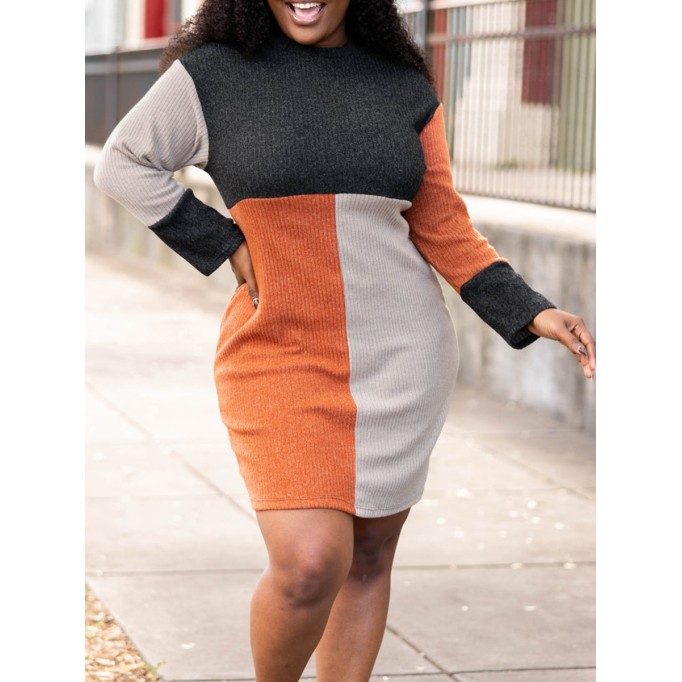 Multi color patchwork contrasting dress