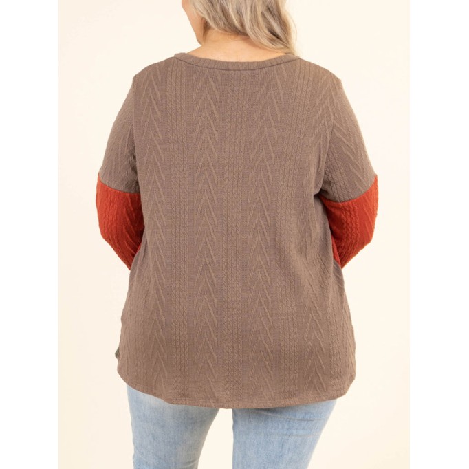 Multi color patchwork jacquard loose knit sweater