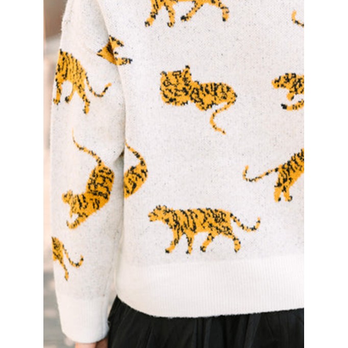 Ivory White Tiger Sweater