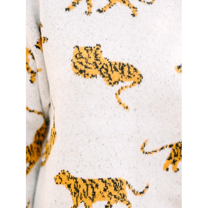 Ivory White Tiger Sweater