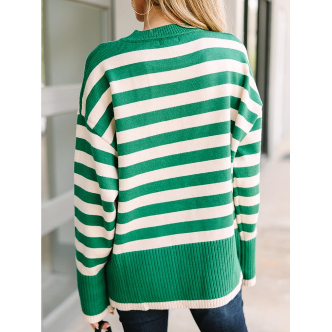 Green Striped Sweater