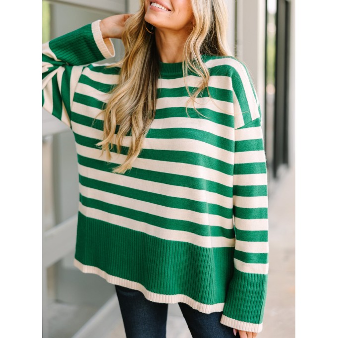 Green Striped Sweater