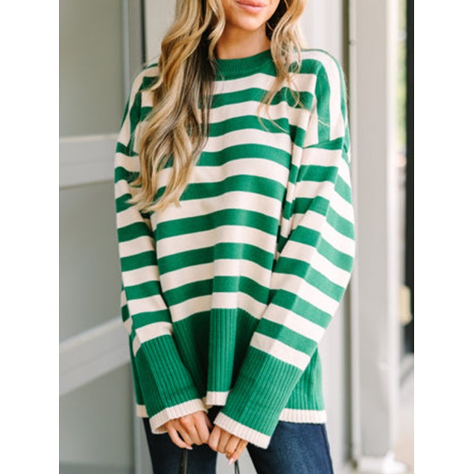 Green Striped Sweater