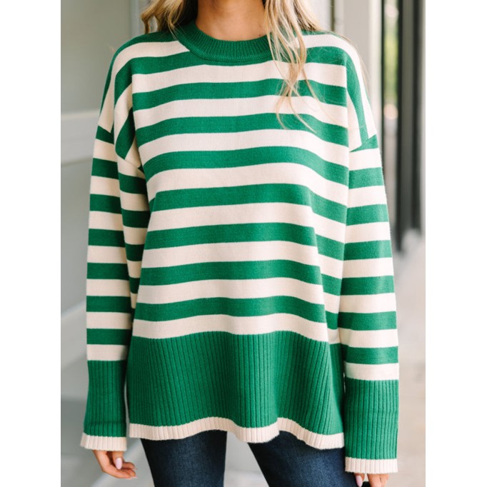 Green Striped Sweater