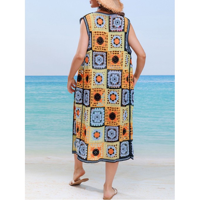 Open Front Sleeveless Cover Up