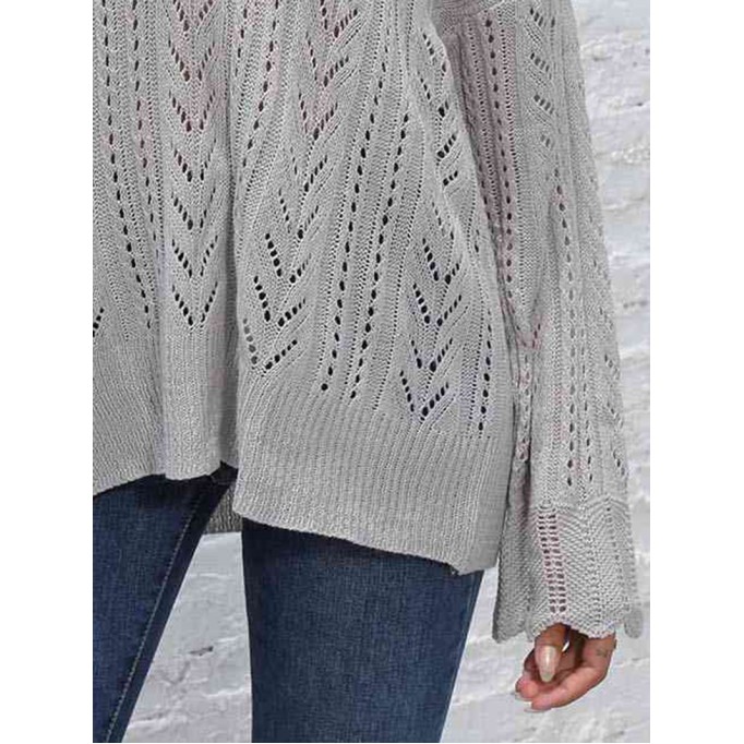 Openwork V-Neck Sweater