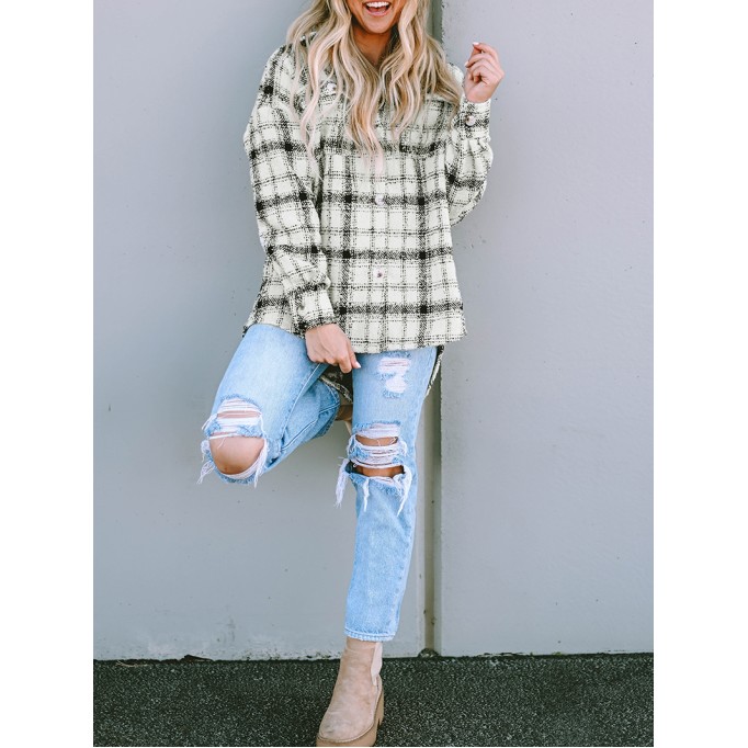 Oversized Plaid Pattern Flannel Shacket