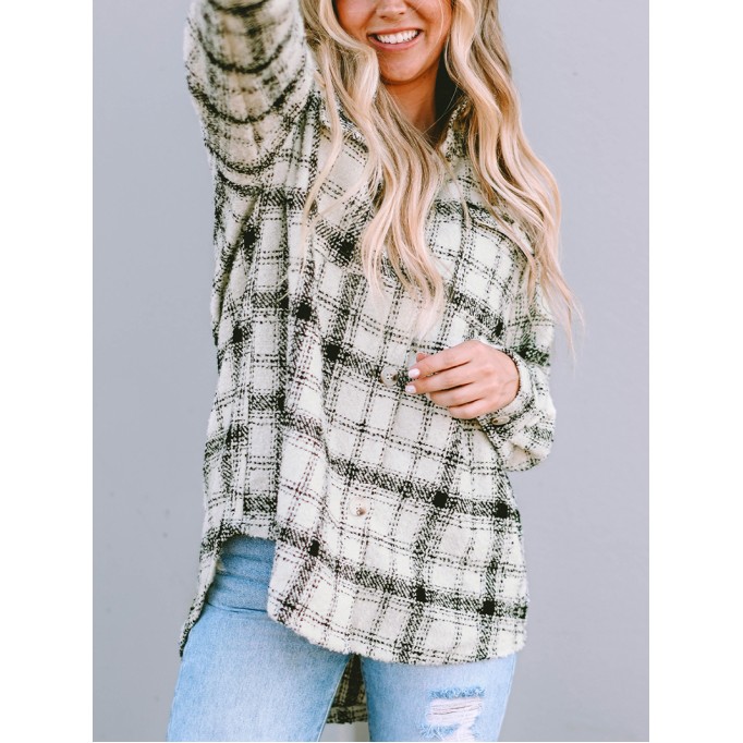 Oversized Plaid Pattern Flannel Shacket