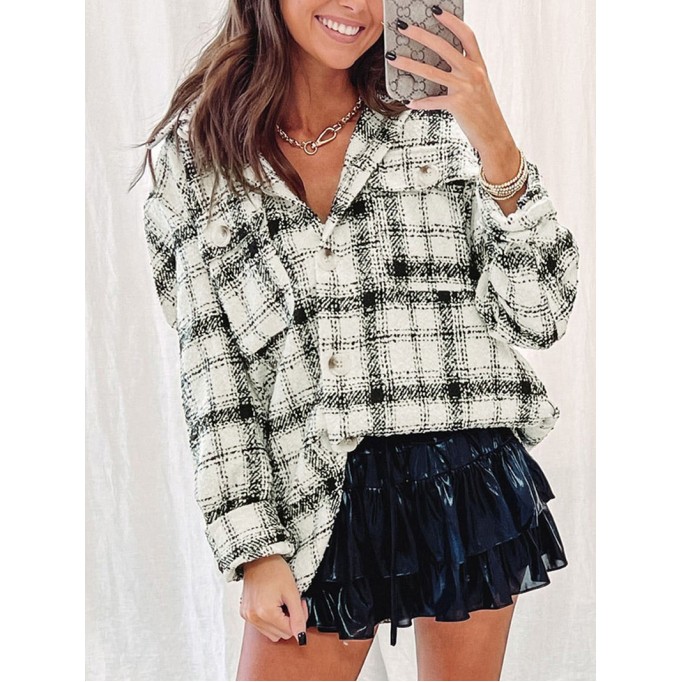 Oversized Plaid Pattern Flannel Shacket